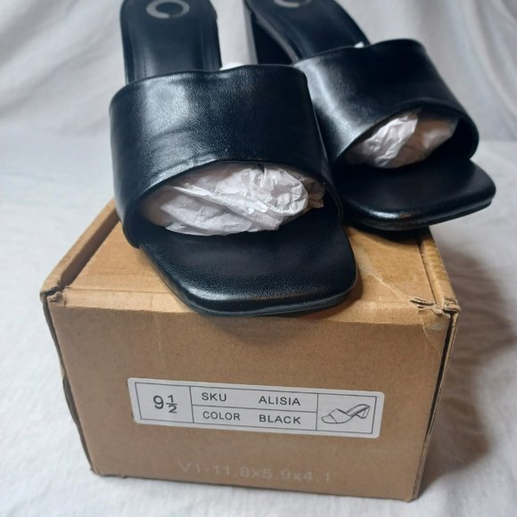 New Journee Collection Women's Alisia Slip-On Mules Sandal Black 9.5 - Picture 5 of 6